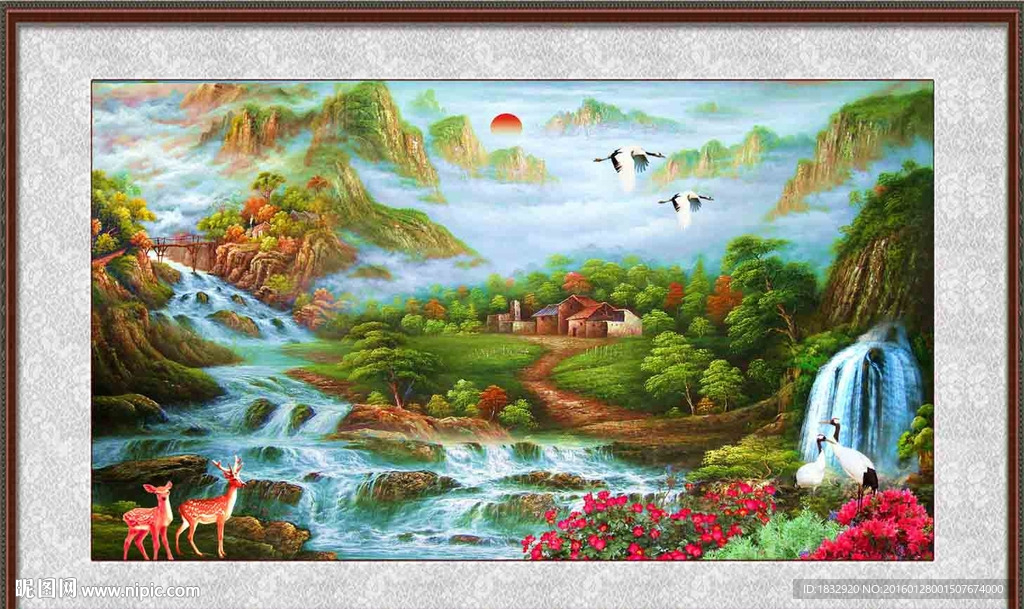 油画山水风景画