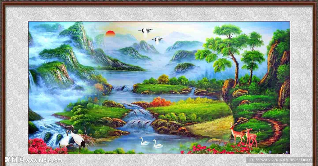 油画山水风景画
