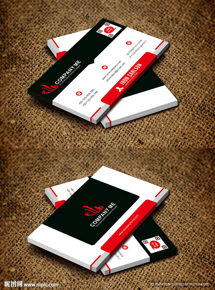 高档红黑名片模板