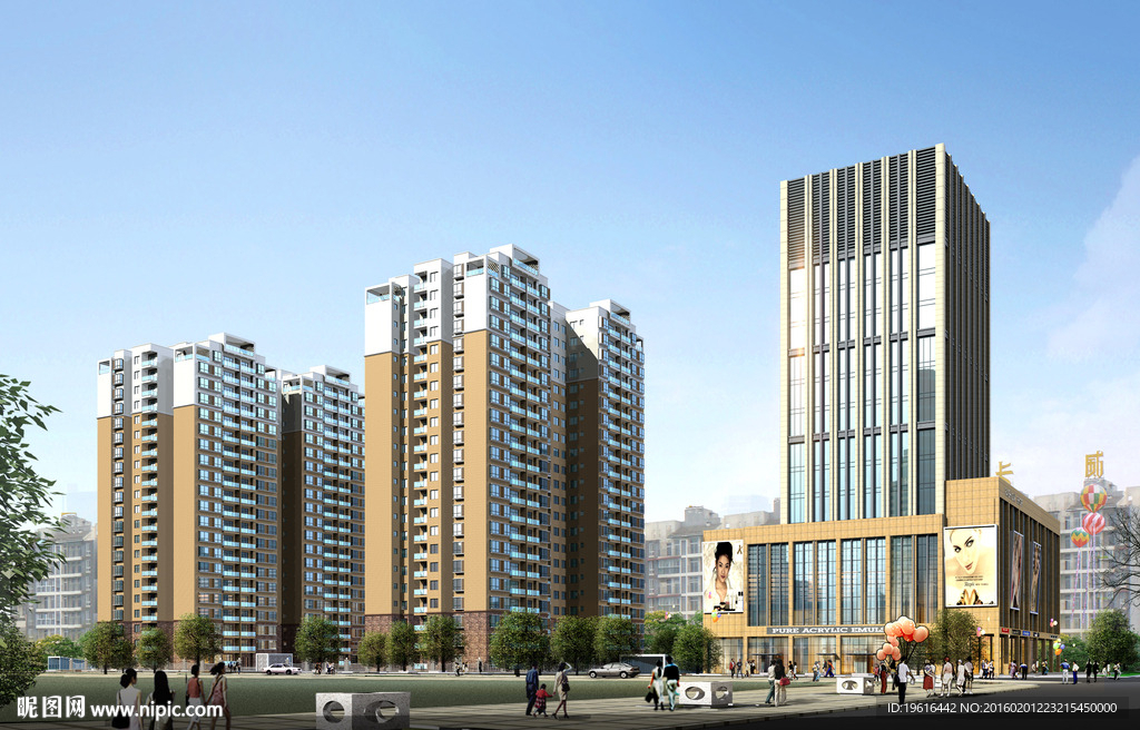 高层建筑设计psd分层