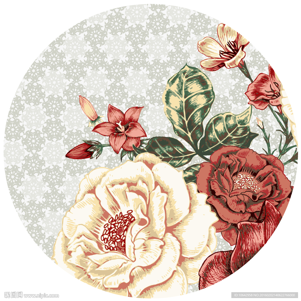 手绘花卉 装饰画（分层）
