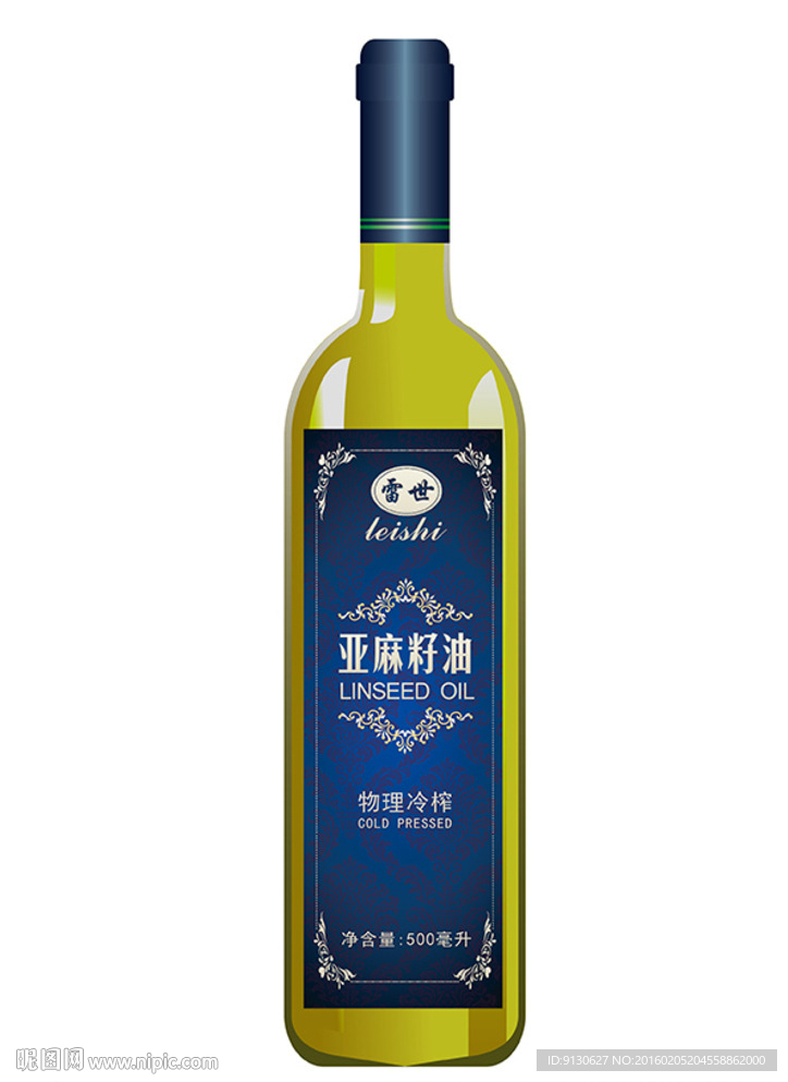 亚麻籽油瓶贴标签包装设计