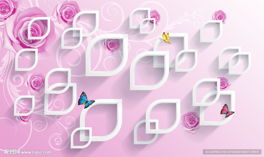 时尚玫瑰花背景墙