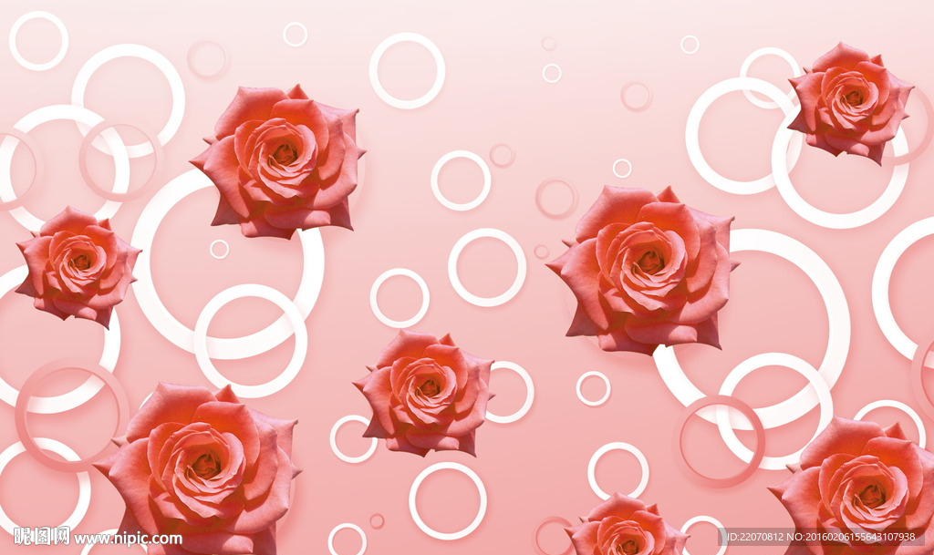 玫瑰花背景墙