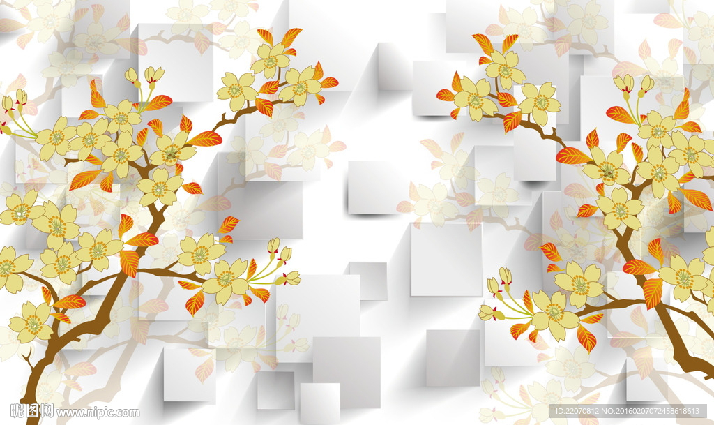 时尚桃花背景墙