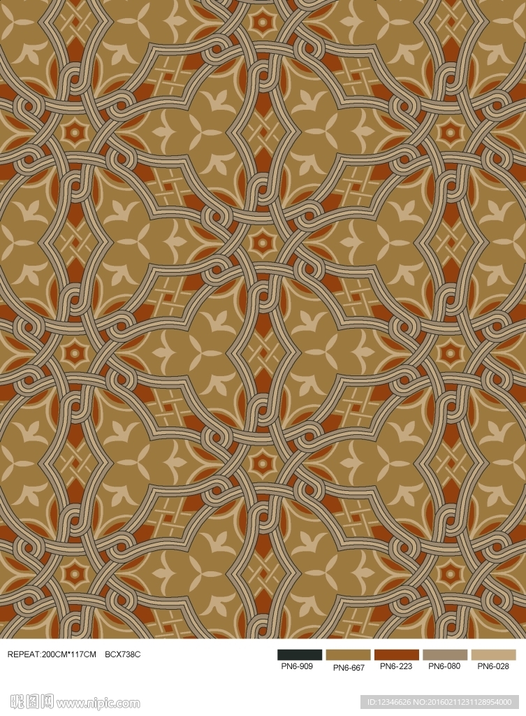 地毯 方形 抽象几何图