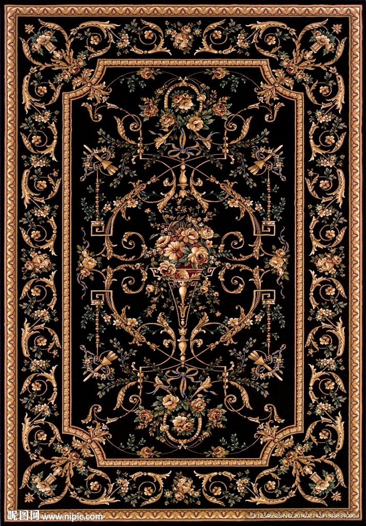 欧式地毯 植物图案