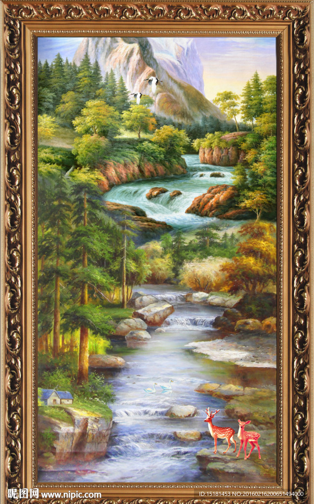 油画风景 竖幅