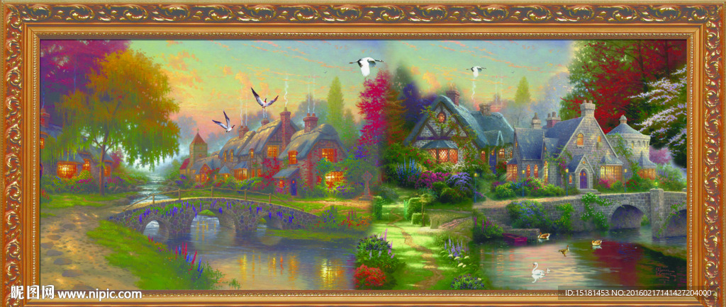 巨幅山水油画