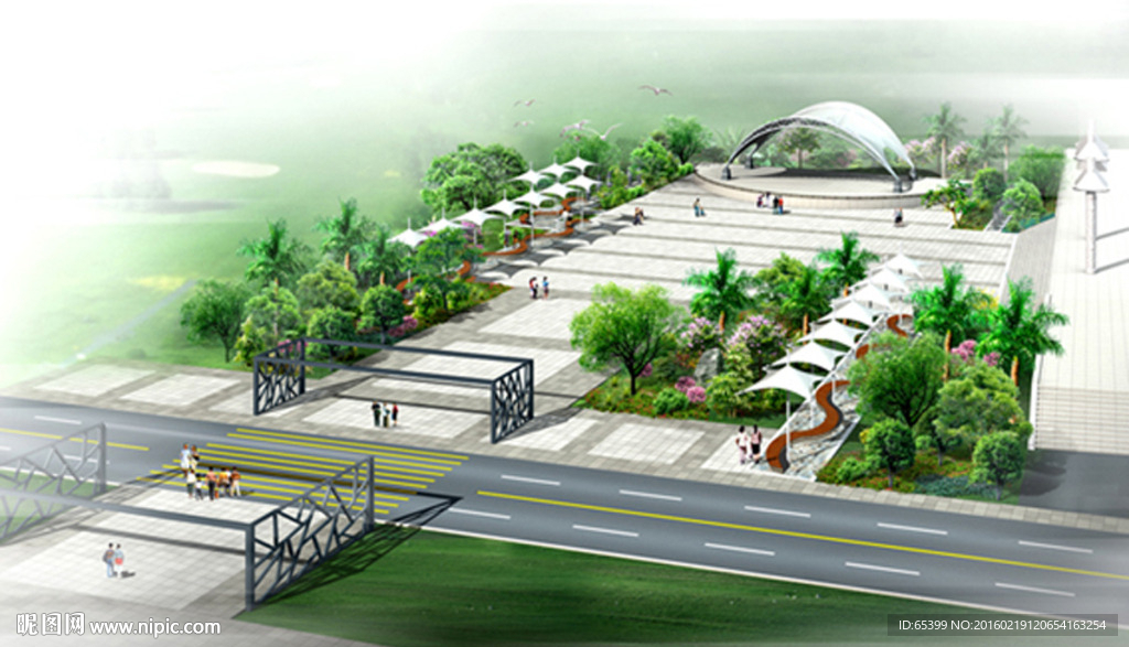 小广场景观效果图