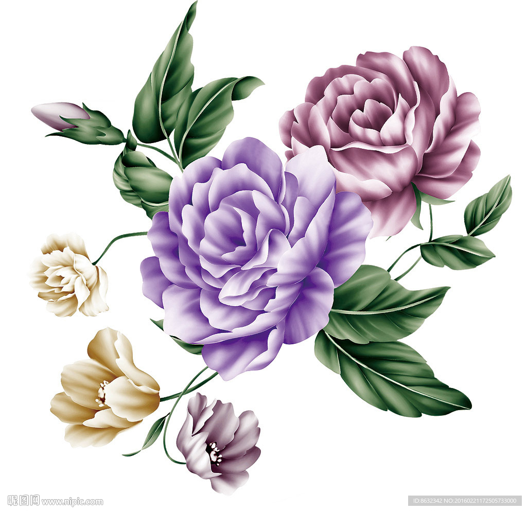 手绘欧式复古花卉