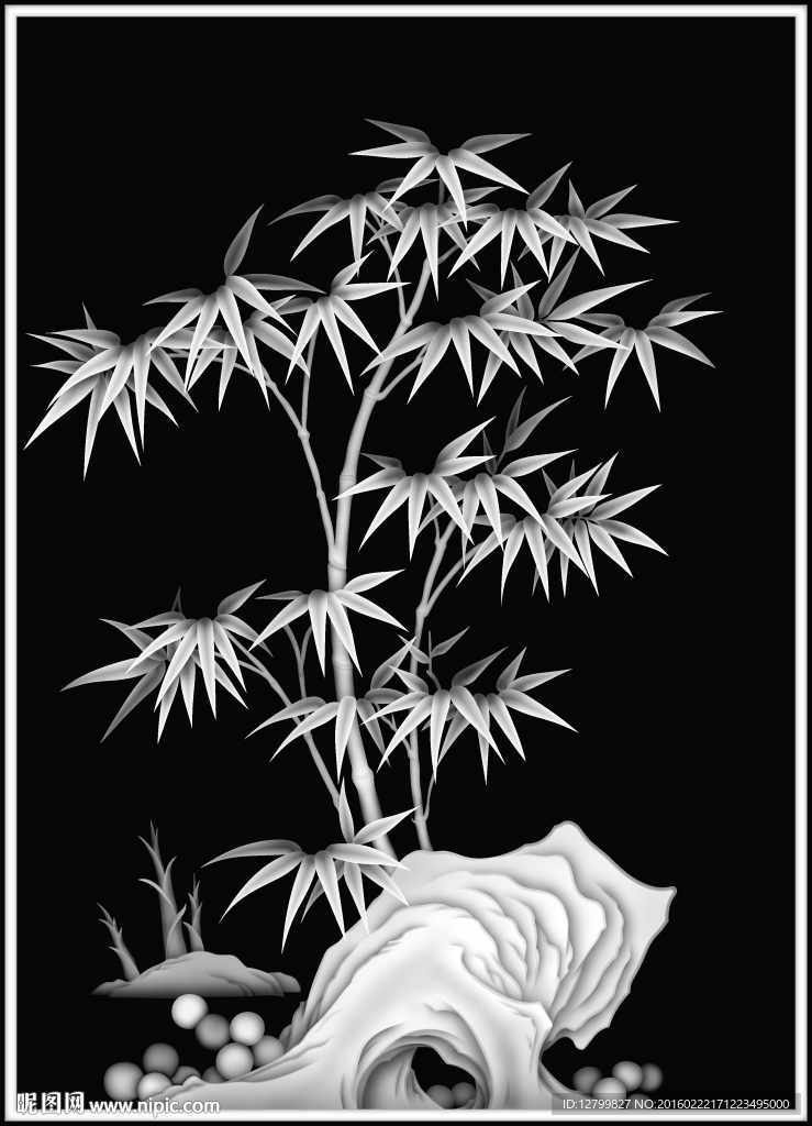 四季花鸟灰度图