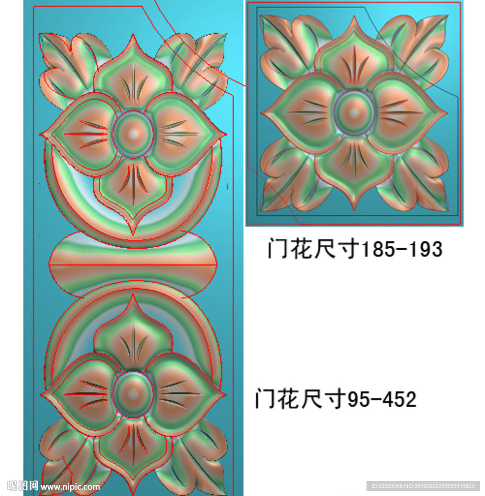 欧式洋花门花套图精雕灰度浮雕
