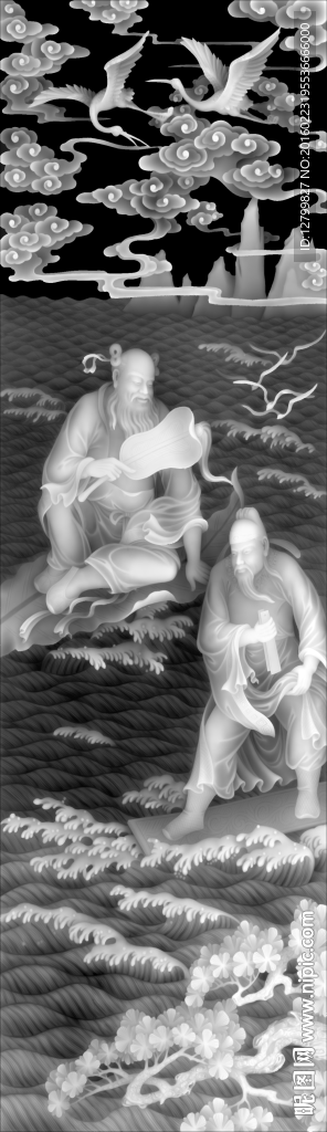 八仙灰度图