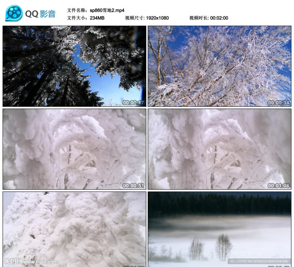 寒冷冬天雪地雪景