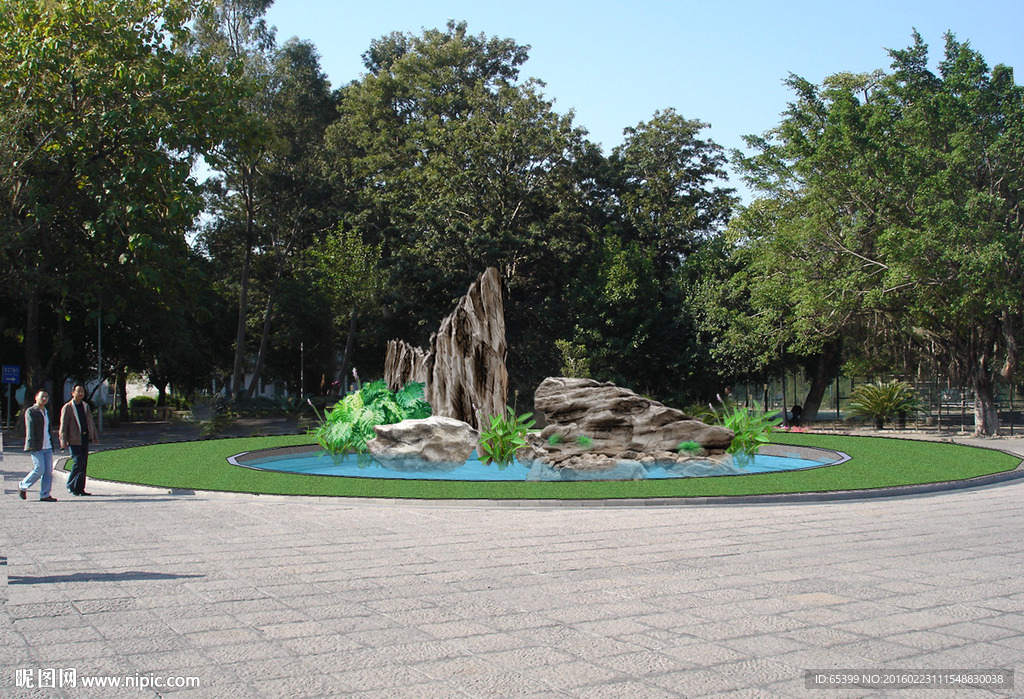 中庭假山水景效果