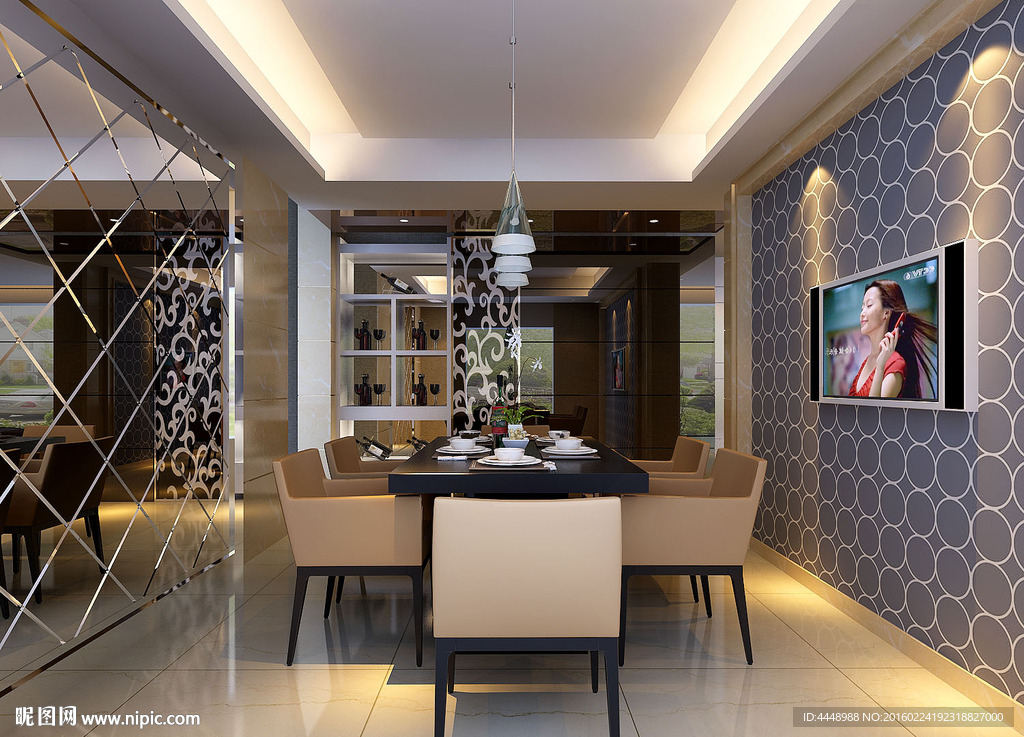 餐厅背景墙效果图