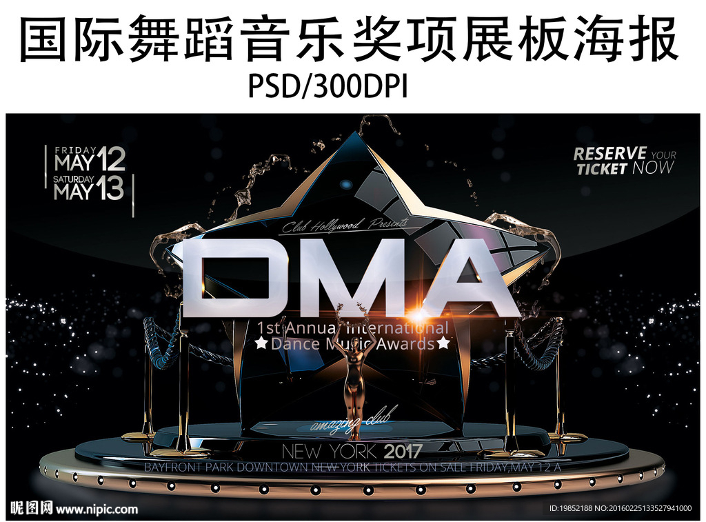 国际舞蹈音乐奖项展板海报