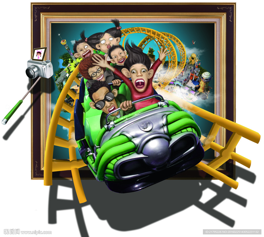 3D立体画 过山车