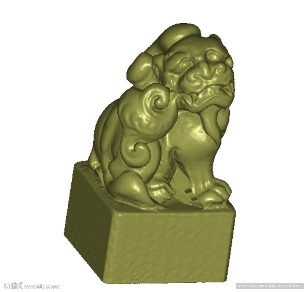 狮子四轴圆雕三维3D立体雕刻