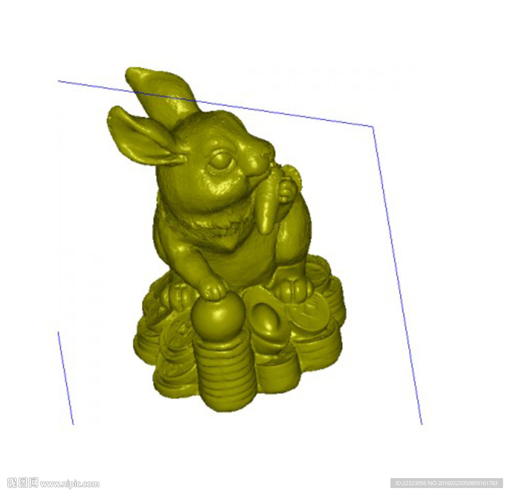 招财兔四轴圆雕3D三维立体雕刻