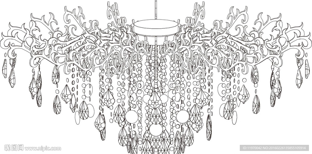 灯具矢量线描图