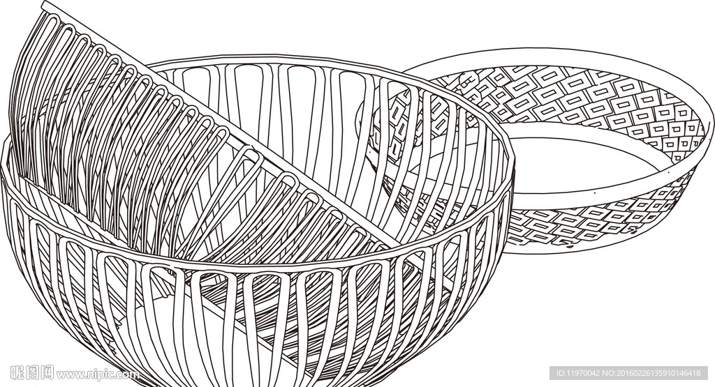 工艺品矢量线描图