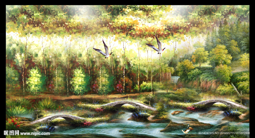山水风景油画