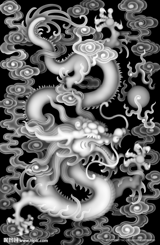 精品龙灰度图
