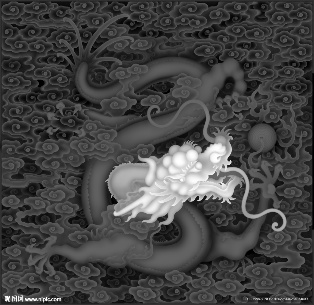 精品龙灰度图