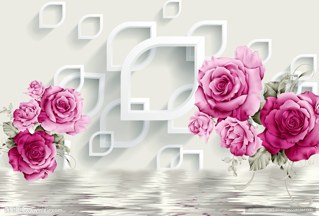 3d背景墙 时尚花朵