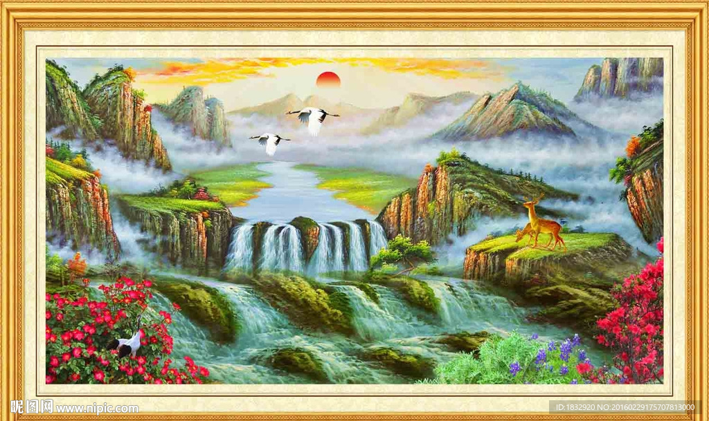 油画聚宝盆