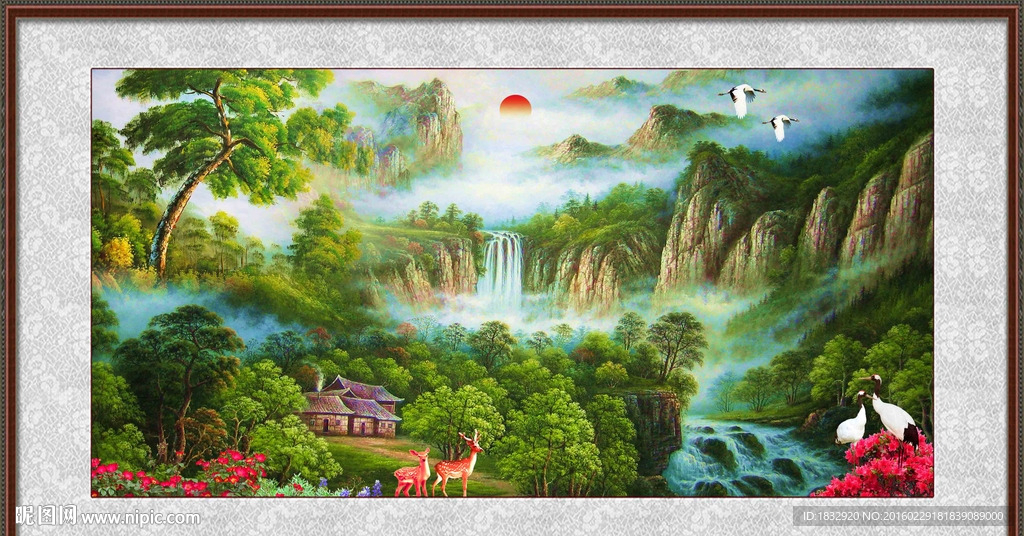 油画山水风景画