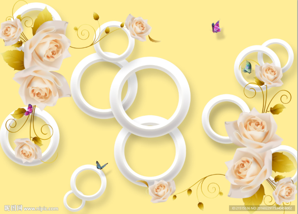3D玫瑰花