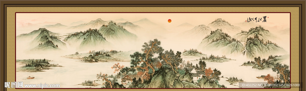 仿古山水画