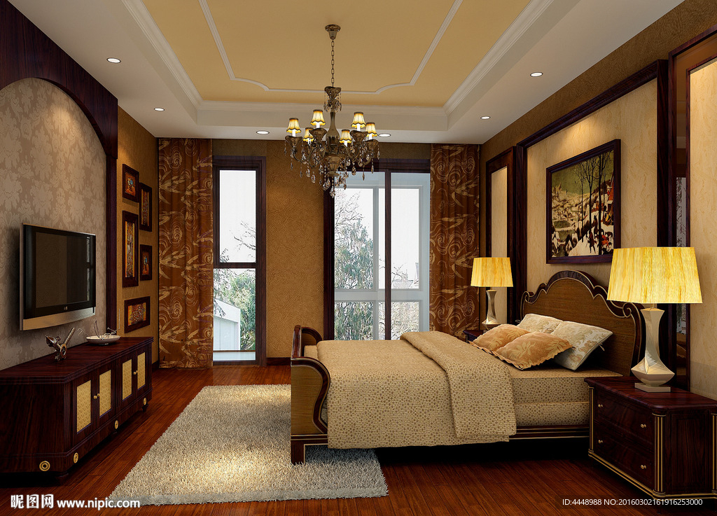 古典欧式卧室吊顶效果图