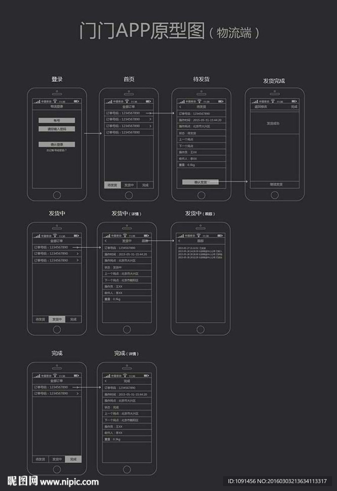 物流客户端APP界面设计原型图