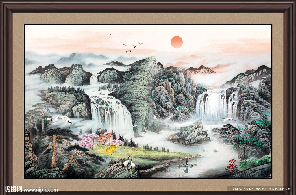 旭日东升 江山如画