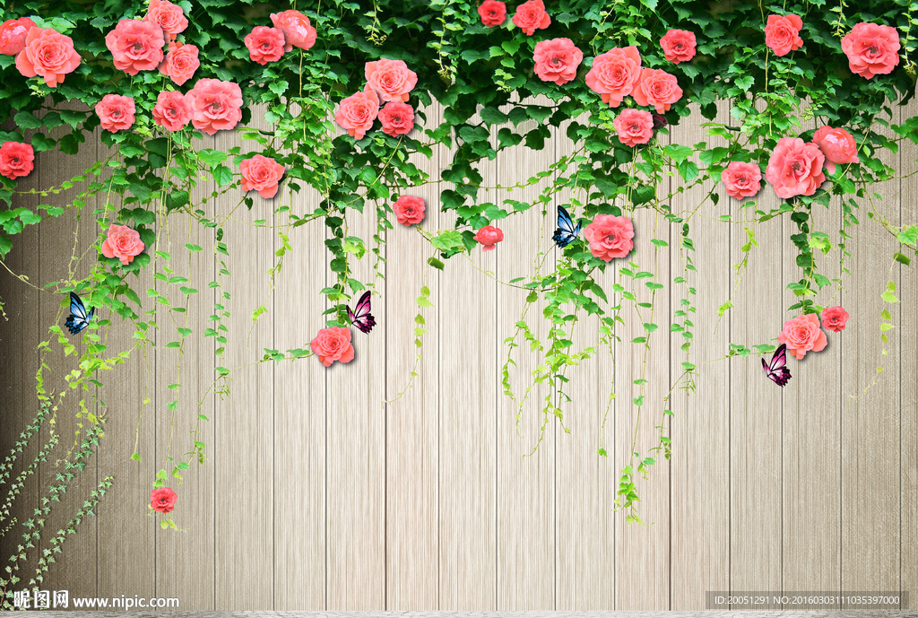 3d背景墙 花藤
