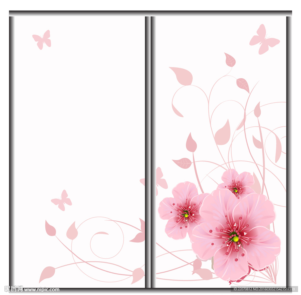 花卉移门