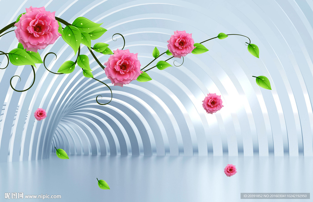 3D花朵背景墙