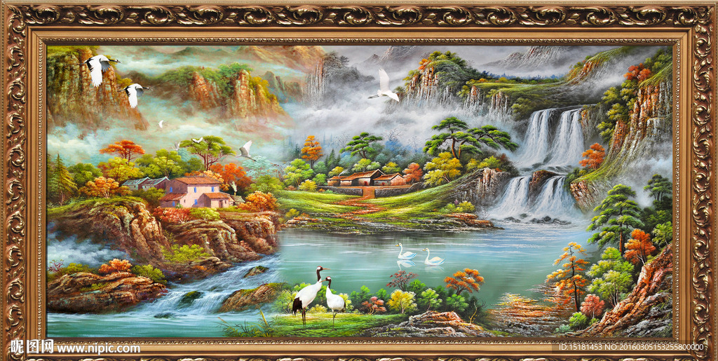 风景油画聚宝盆
