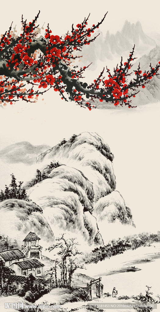 国画梅花