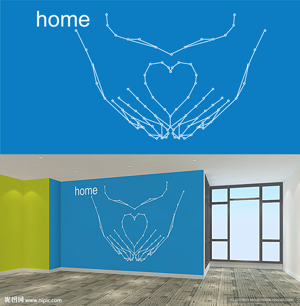 简约大气创意国外企业文化墙图案