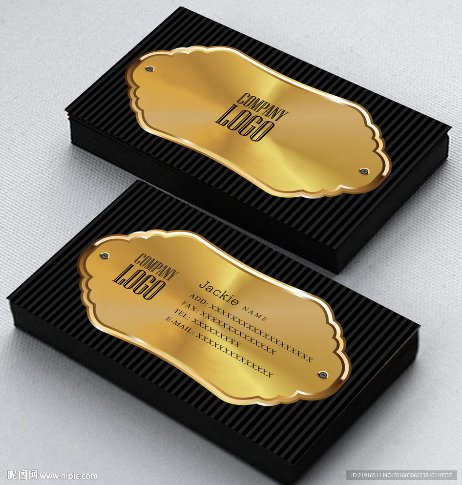 高档会所酒店金色名片