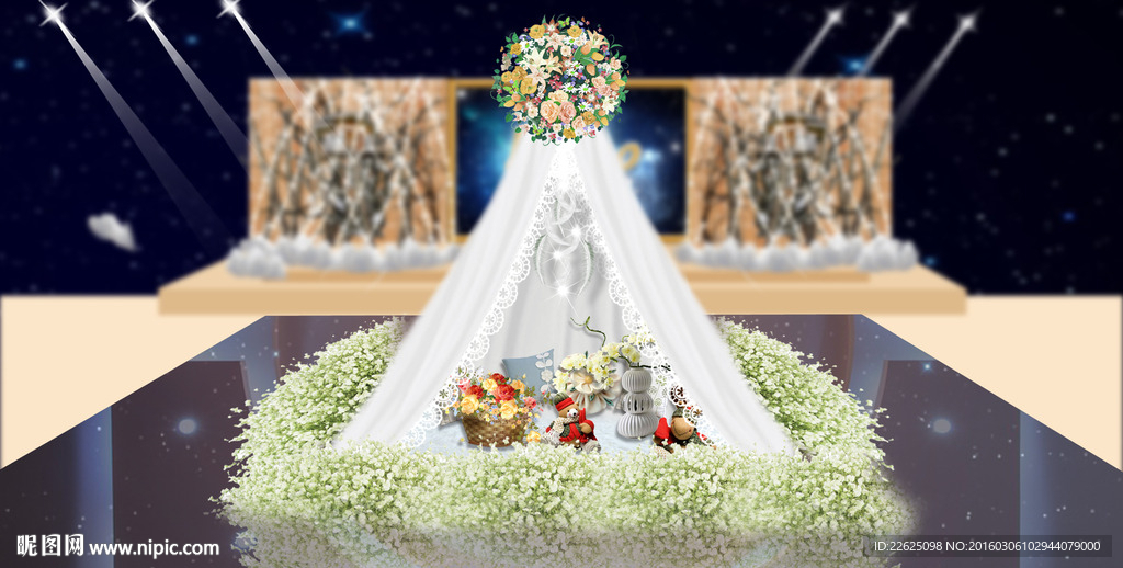 婚礼主舞台服务区效果图