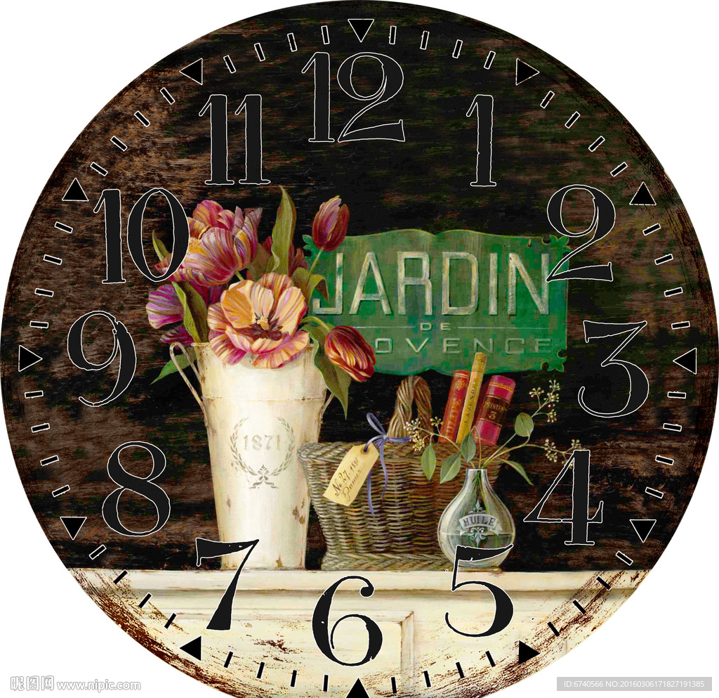 钟面 无框画 欧美风格 工艺品