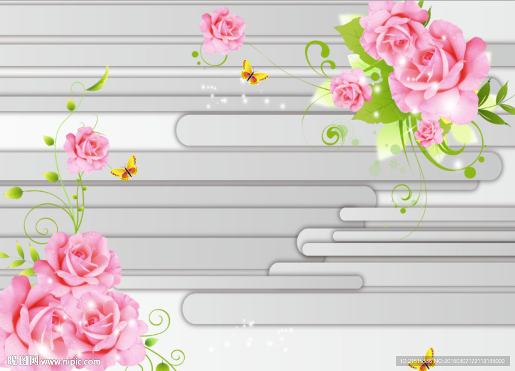 3D玫瑰花