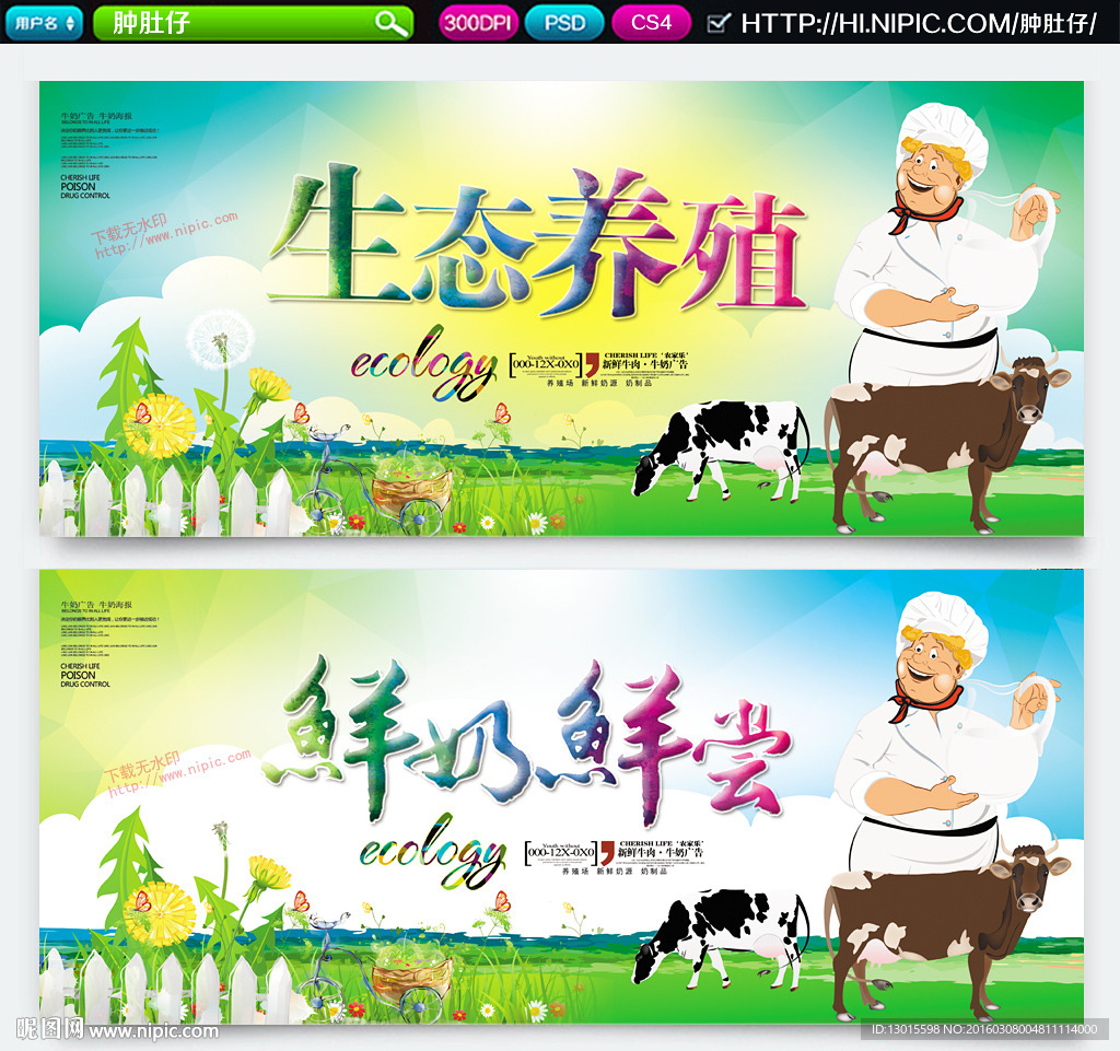 生态养殖 牛奶海报