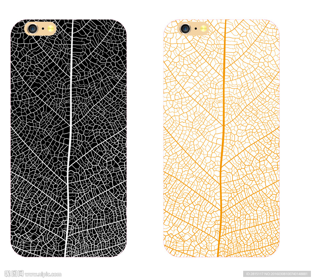 时尚漂亮树叶筋手机壳图案